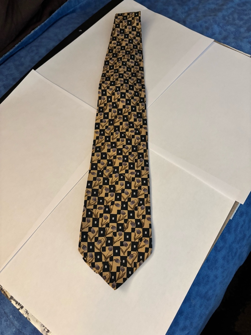 Cocktail Collection “Tequila” Patterned Men's Tie in Beige and Black